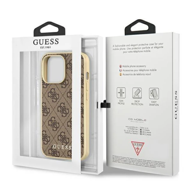 Чохол Guess 4G Collection для iPhone 13 Pro Brown with MagSafe Brown (GUHMP13LG4GB)