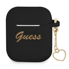Чехол Guess Silicone Charm Collection для AirPods 2/1 Black (GUA2LSCHSK)