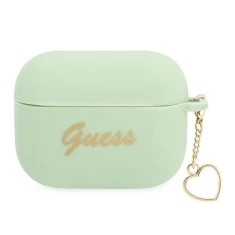 Чохол для навушників Guess Silicone Charm Heart для AirPods Pro Green (GUAPLSCHSN)