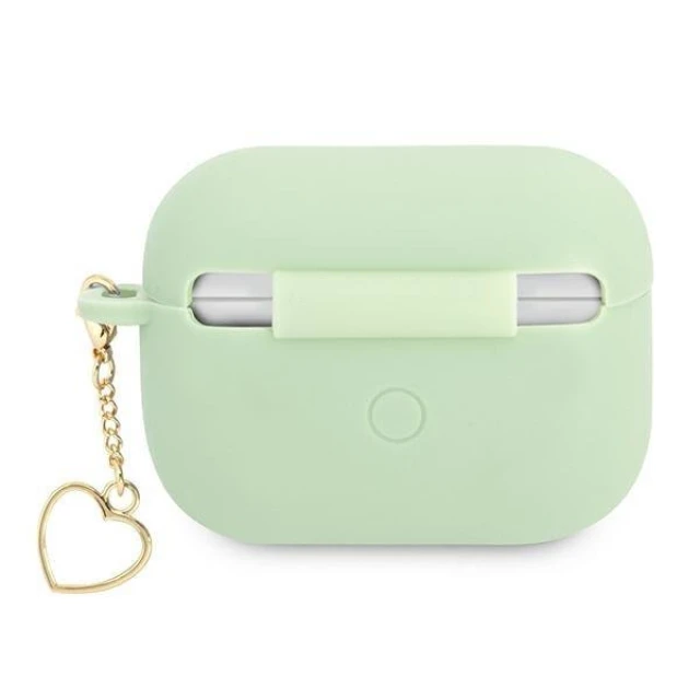 Чохол для навушників Guess Silicone Charm Heart для AirPods Pro Green (GUAPLSCHSN)