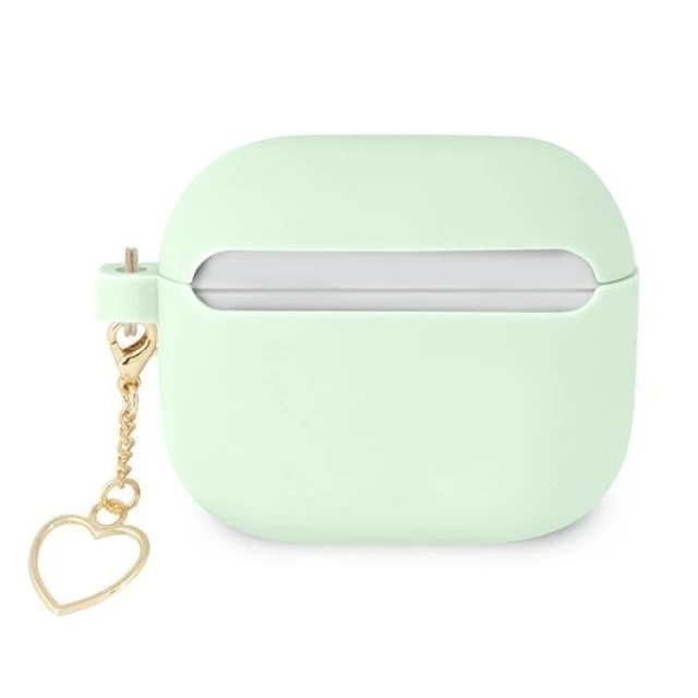 Чохол для навушників Guess Silicone Charm Heart для AirPods 3 Green (GUA3LSCHSN)