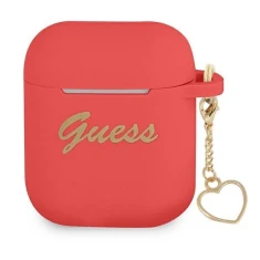 Чохол для навушників Guess Silicone Charm Heart Collection для AirPods Red (GUA2LSCHSR)