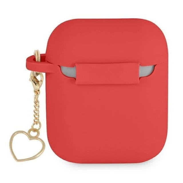 Чохол для навушників Guess Silicone Charm Heart Collection для AirPods Red (GUA2LSCHSR)