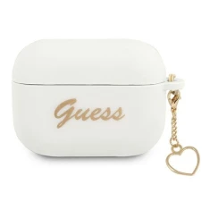 Чехол Guess Silicone Charm Collection для AirPods Pro White (GUAPLSCHSH)
