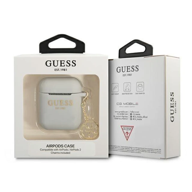 Чехол для наушников Guess Silicone Charm Collection для AirPods Grey (GUA2LSC4EG)