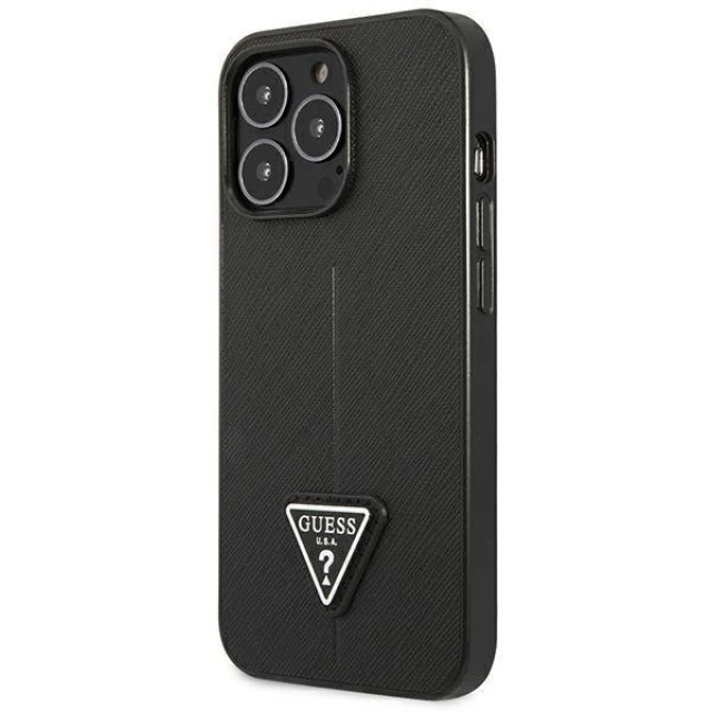 Чохол Guess Saffiano Triangle Logo для iPhone 13 Pro Black (GUHCP13LPSATLK)