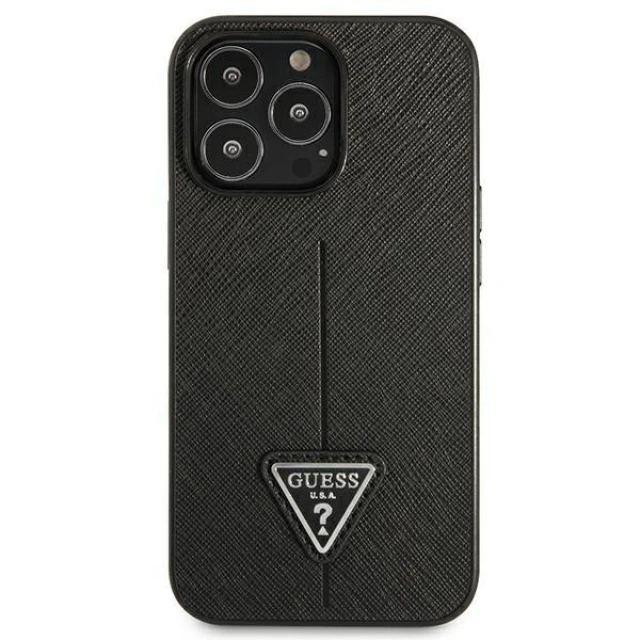 Чохол Guess Saffiano Triangle Logo для iPhone 13 Pro Black (GUHCP13LPSATLK)