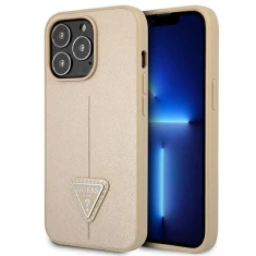 Чохол Guess Saffiano Triangle Logo для iPhone 13 Pro Beige (GUHCP13LPSATLE)