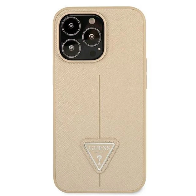 Чохол Guess Saffiano Triangle Logo для iPhone 13 Pro Beige (GUHCP13LPSATLE)