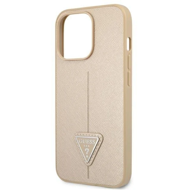 Чохол Guess Saffiano Triangle Logo для iPhone 13 Pro Beige (GUHCP13LPSATLE)