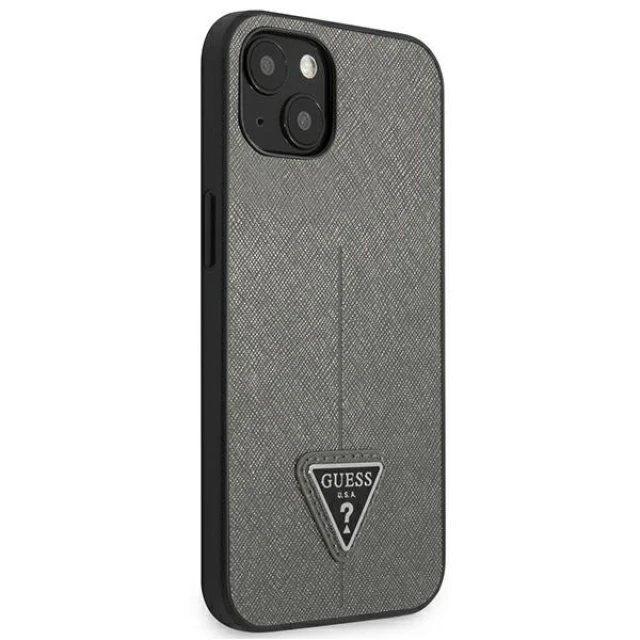 Чохол Guess SaffianoTriangle Logo для iPhone 13 Silver (GUHCP13MPSATLG)