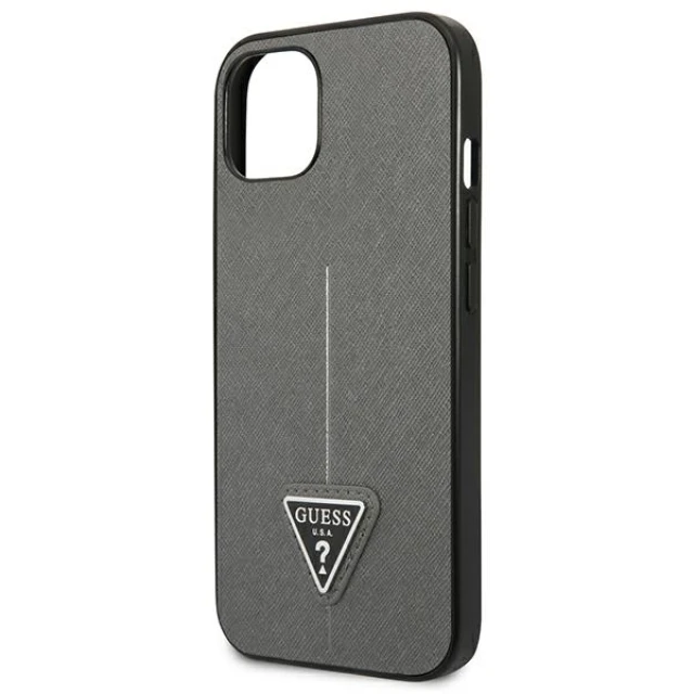 Чохол Guess SaffianoTriangle Logo для iPhone 13 Silver (GUHCP13MPSATLG)