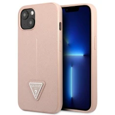 Чохол Guess Saffiano Triangle Logo для iPhone 13 mini Pink (GUHCP13SPSATLP)