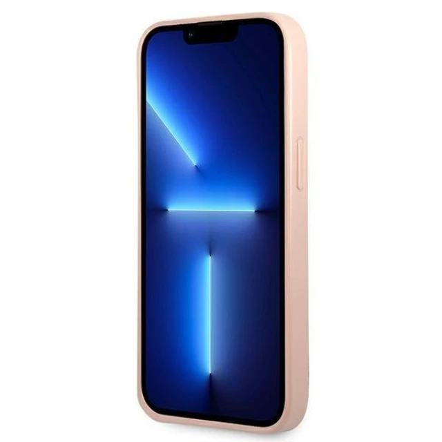 Чехол Guess Saffiano Triangle Logo для iPhone 13 mini Pink (GUHCP13SPSATLP)