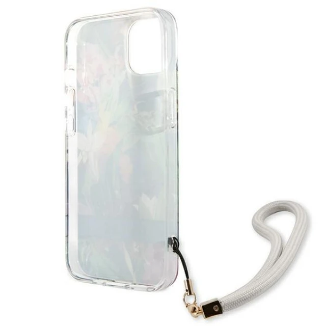 Чохол Guess Flower Strap для iPhone 13 mini Blue (GUHCP13SHFLSB)