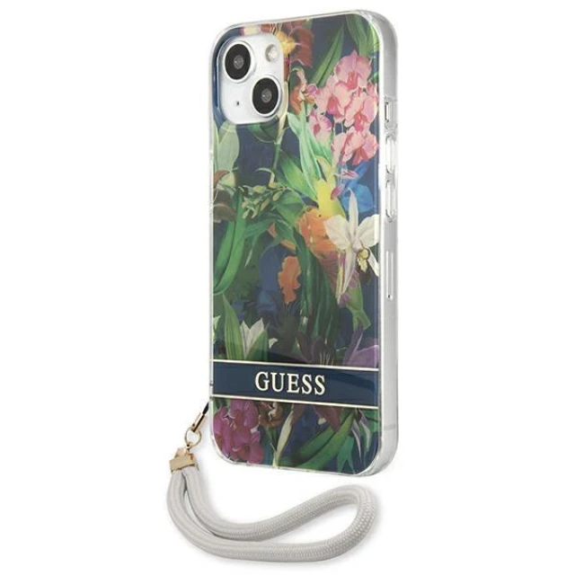 Чохол Guess Flower Strap для iPhone 13 Blue (GUHCP13MHFLSB)