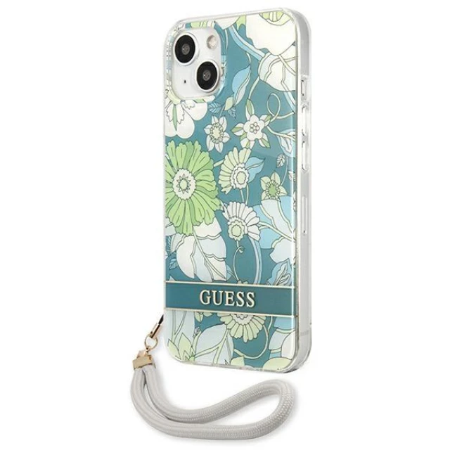 Чохол Guess Flower Strap для iPhone 13 mini Green (GUHCP13SHFLSN)