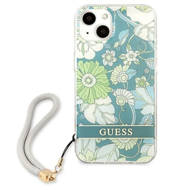 Чохол Guess Flower Strap для iPhone 13 mini Green (GUHCP13SHFLSN)