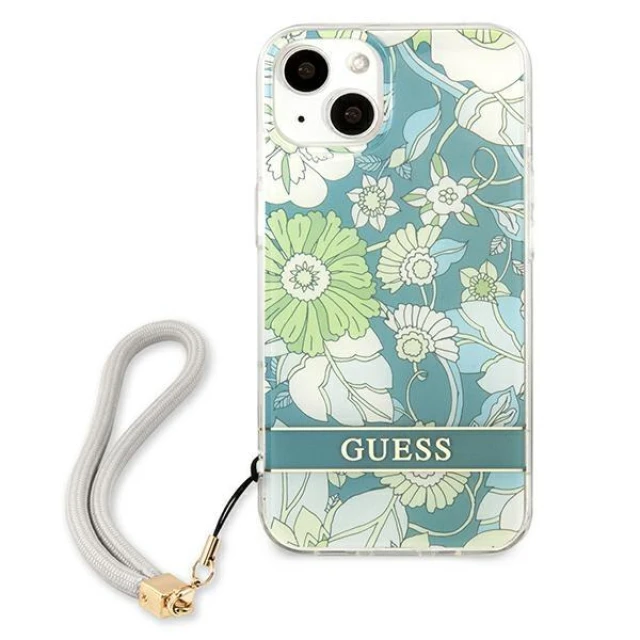 Чохол Guess Flower Strap для iPhone 13 Green (GUHCP13MHFLSN)