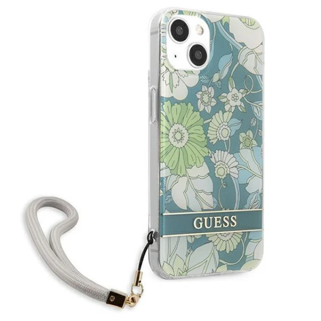 Чохол Guess Flower Strap для iPhone 13 Green (GUHCP13MHFLSN)