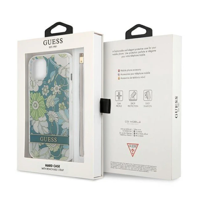 Чохол Guess Flower Strap для iPhone 13 Green (GUHCP13MHFLSN)