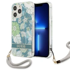 Чохол Guess Flower Strap для iPhone 13 Pro Green (GUHCP13LHFLSN)