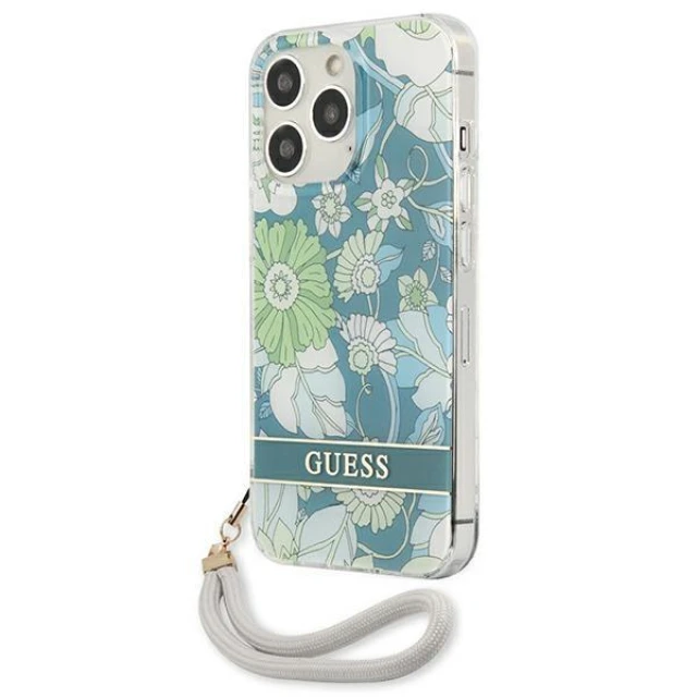 Чохол Guess Flower Strap для iPhone 13 Pro Green (GUHCP13LHFLSN)