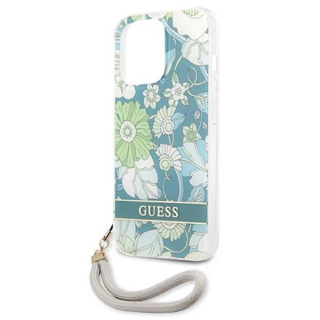 Чохол Guess Flower Strap для iPhone 13 Pro Green (GUHCP13LHFLSN)