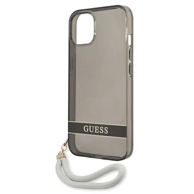 Чохол Guess Translucent Strap для iPhone 13 mini Black (GUHCP13SHTSGSK)