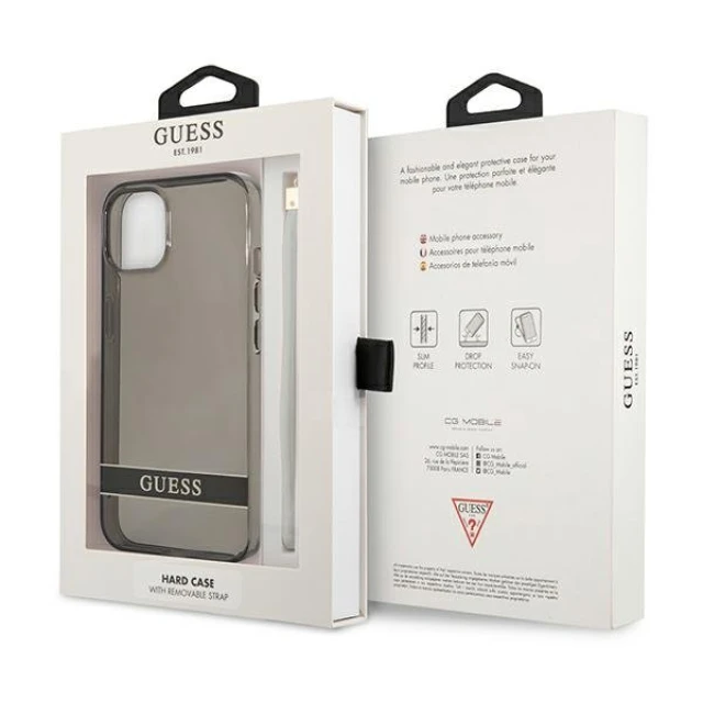 Чохол Guess Translucent Strap для iPhone 13 mini Black (GUHCP13SHTSGSK)