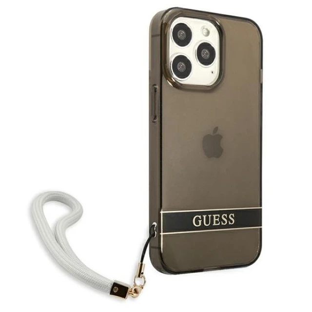 Чехол Guess Translucent Strap для iPhone 13 Pro Black (GUHCP13LHTSGSK)
