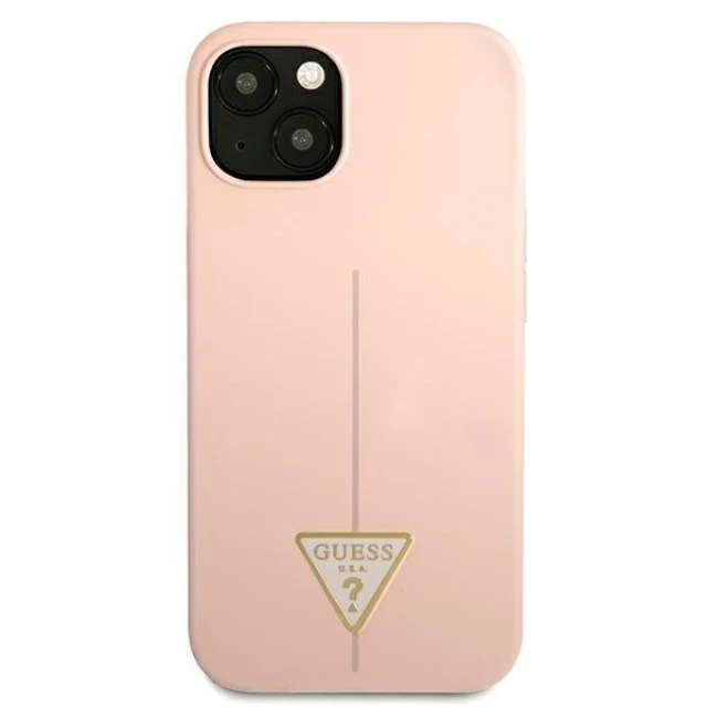 Чохол Guess Silicone Triangle для iPhone 13 mini Pink (GUHCP13SSLTGP)