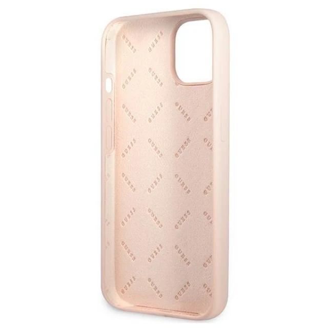 Чохол Guess Silicone Triangle для iPhone 13 mini Pink (GUHCP13SSLTGP)