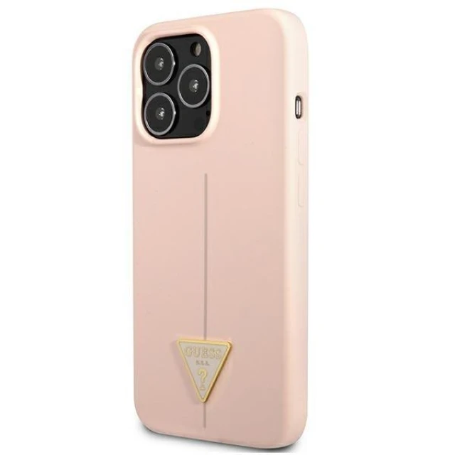 Чохол Guess Silicone Triangle для iPhone 13 Pro Pink (GUHCP13LSLTGP)