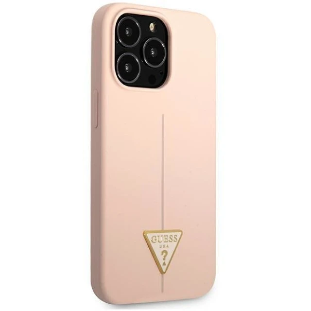Чохол Guess Silicone Triangle для iPhone 13 Pro Pink (GUHCP13LSLTGP)
