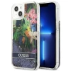 Чехол Guess Flower Liquid Glitter для iPhone 13 mini Blue (GUHCP13SLFLSB)