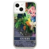 Чехол Guess Flower Liquid Glitter для iPhone 13 mini Blue (GUHCP13SLFLSB)