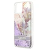 Чохол Guess Flower Liquid Glitter для iPhone 13 mini Purple (GUHCP13SLFLSU)