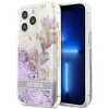 Чохол Guess Flower Liquid Glitter для iPhone 13 Pro Purple (GUHCP13LLFLSU)
