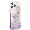Чохол Guess Flower Liquid Glitter для iPhone 13 Pro Purple (GUHCP13LLFLSU)