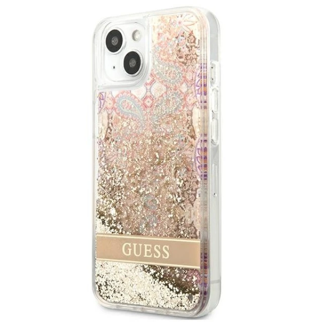 Чохол Guess Paisley Liquid Glitter для iPhone 13 mini Gold (GUHCP13SLFLSD)