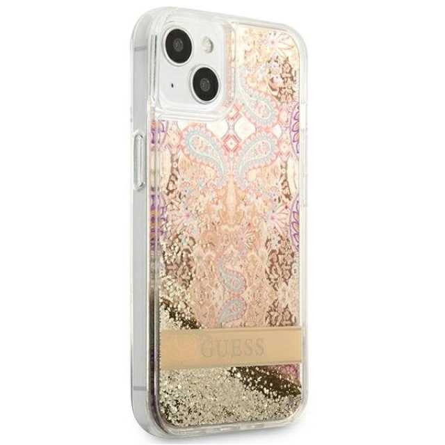 Чохол Guess Paisley Liquid Glitter для iPhone 13 mini Gold (GUHCP13SLFLSD)