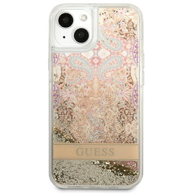 Чохол Guess Paisley Liquid Glitter для iPhone 13 Gold (GUHCP13MLFLSD)
