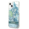 Чехол Guess Flower Liquid Glitter для iPhone 13 mini Green (GUHCP13SLFLSN)