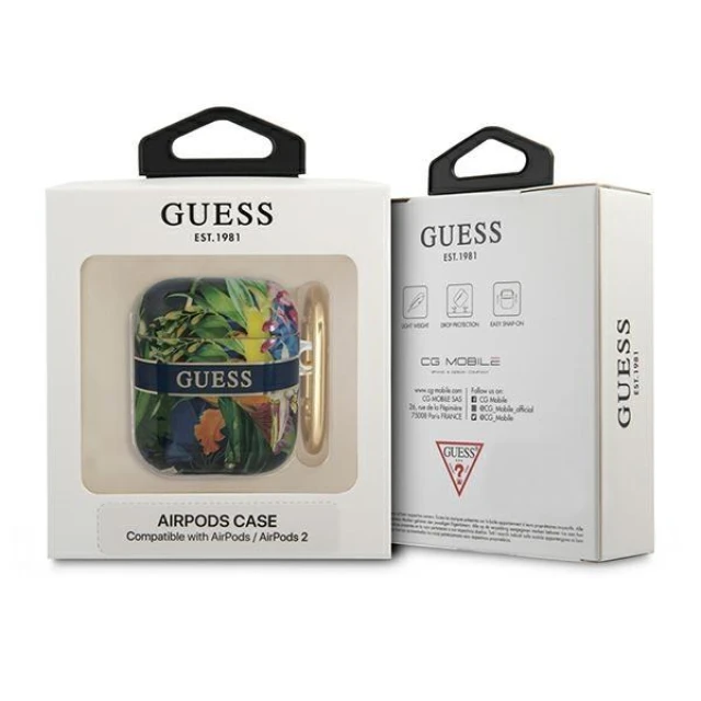 Чохол Guess Flower Strap Collection для AirPods 2/1 Blue (GUE002029-0)