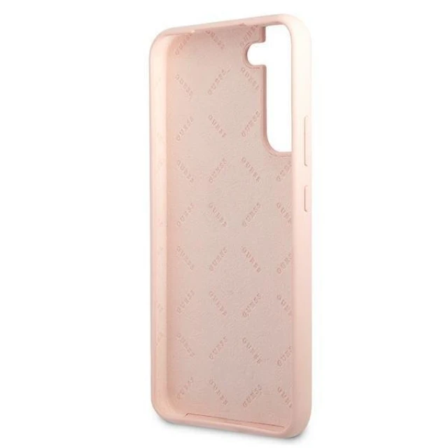 Чохол Guess Silicone Script Metal Logo для Samsung Galaxy S22 Plus Pink (GUHCS22MLSLMGPP)