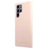 Чохол Guess Silicone Script Metal Logo для Samsung Galaxy S22 Ultra Pink (GUHCS22LLSLMGPP)