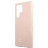 Чохол Guess Silicone Script Metal Logo для Samsung Galaxy S22 Ultra Pink (GUHCS22LLSLMGPP)