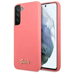 Чехол Guess Silicone Script Metal Logo для Samsung Galaxy S22 Plus Pink (GUHCS22MLSLMGFU)