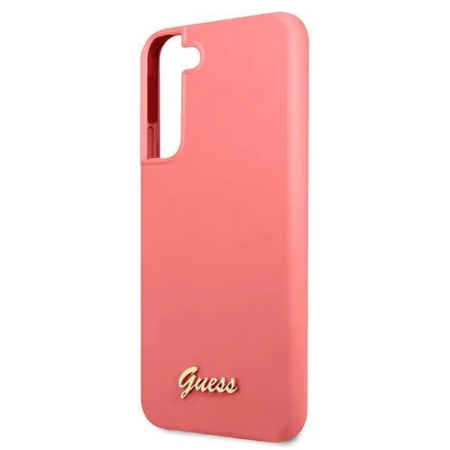 Чохол Guess Silicone Script Metal Logo для Samsung Galaxy S22 Plus Pink (GUHCS22MLSLMGFU)